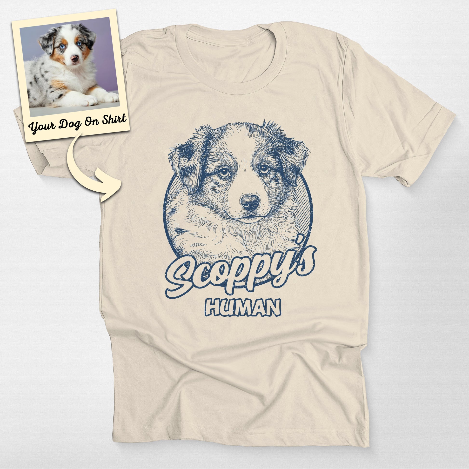Personalized Australian Sheperd Shirt Sketch Portr (view 3)