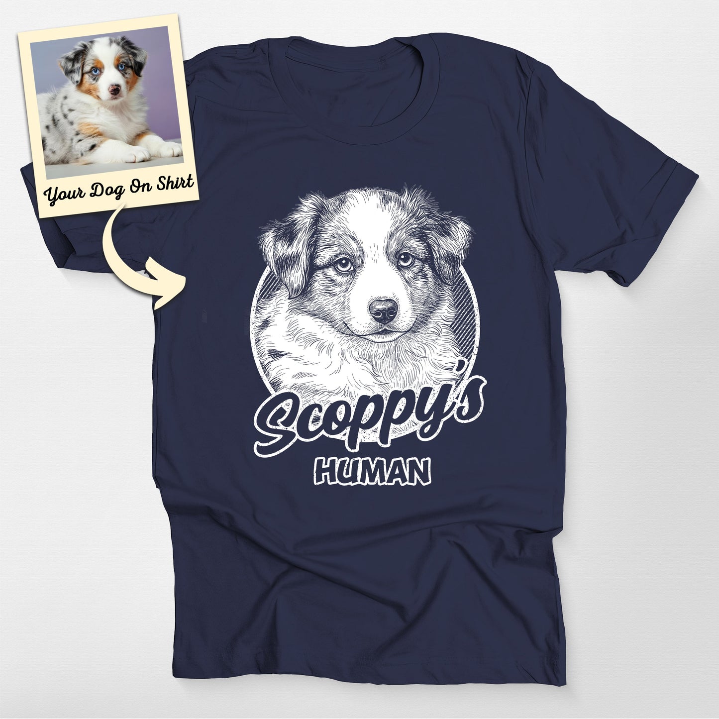 Personalized Australian Sheperd Shirt Sketch Portr (view 4)