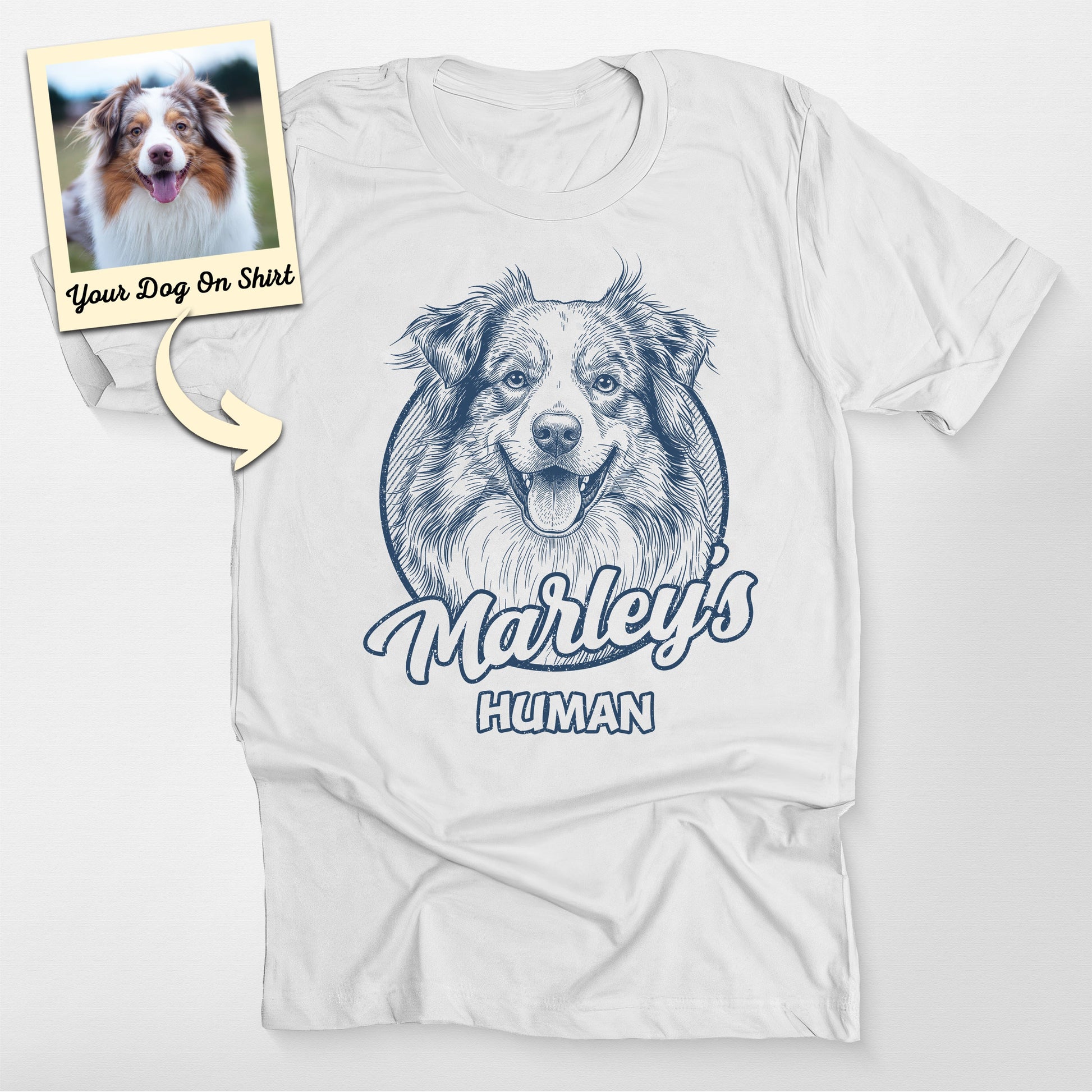 Personalized Australian Sheperd Shirt Sketch Portr (view 6)