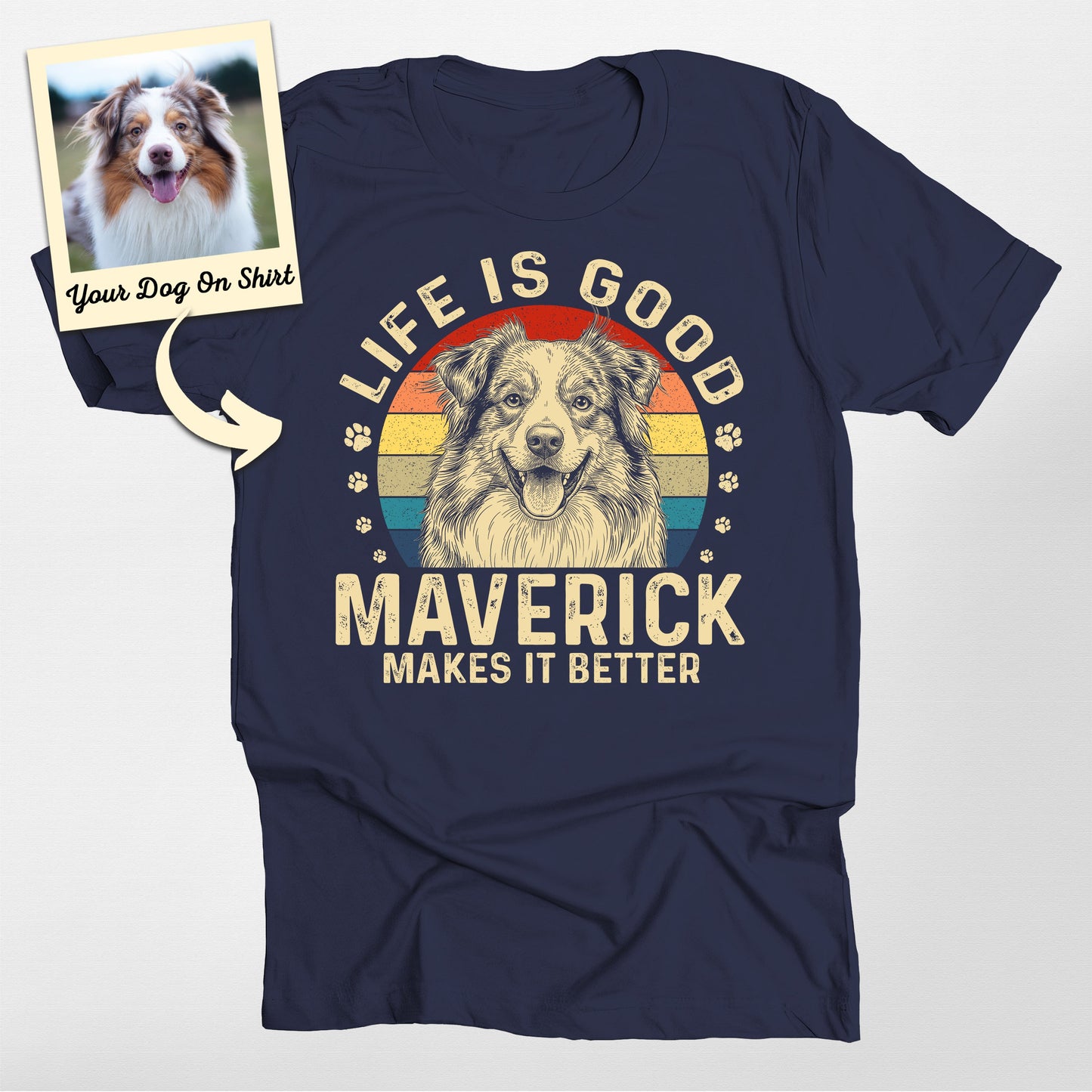 Personalized Australian Shepherd Shirt Life is Goo (view 4)
