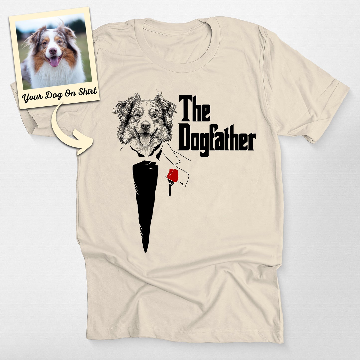 Personalized Australian Shepherd Shirt the Dogfath, custom pet portrait gift for pet lovers (view 3)