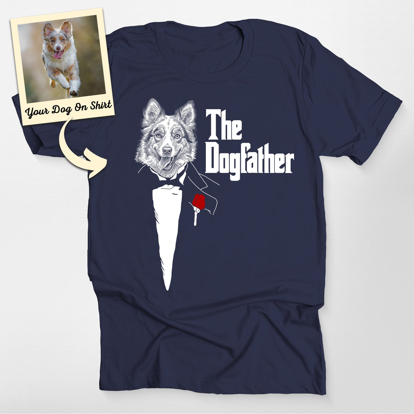 Personalized Australian Shepherd Shirt the Dogfath, custom pet portrait gift for pet lovers (view 4)