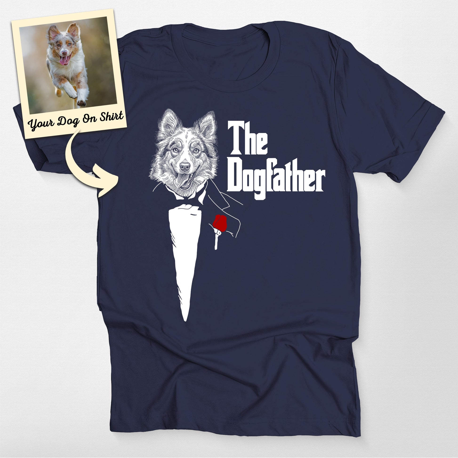 Personalized Australian Shepherd Shirt the Dogfath, custom pet portrait gift for pet lovers (view 4)
