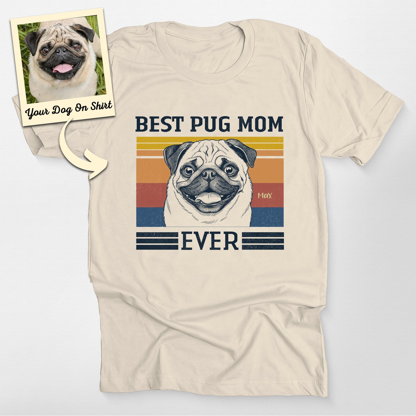 Personalized Best Pug Mom Ever T-Shirt (view 4)