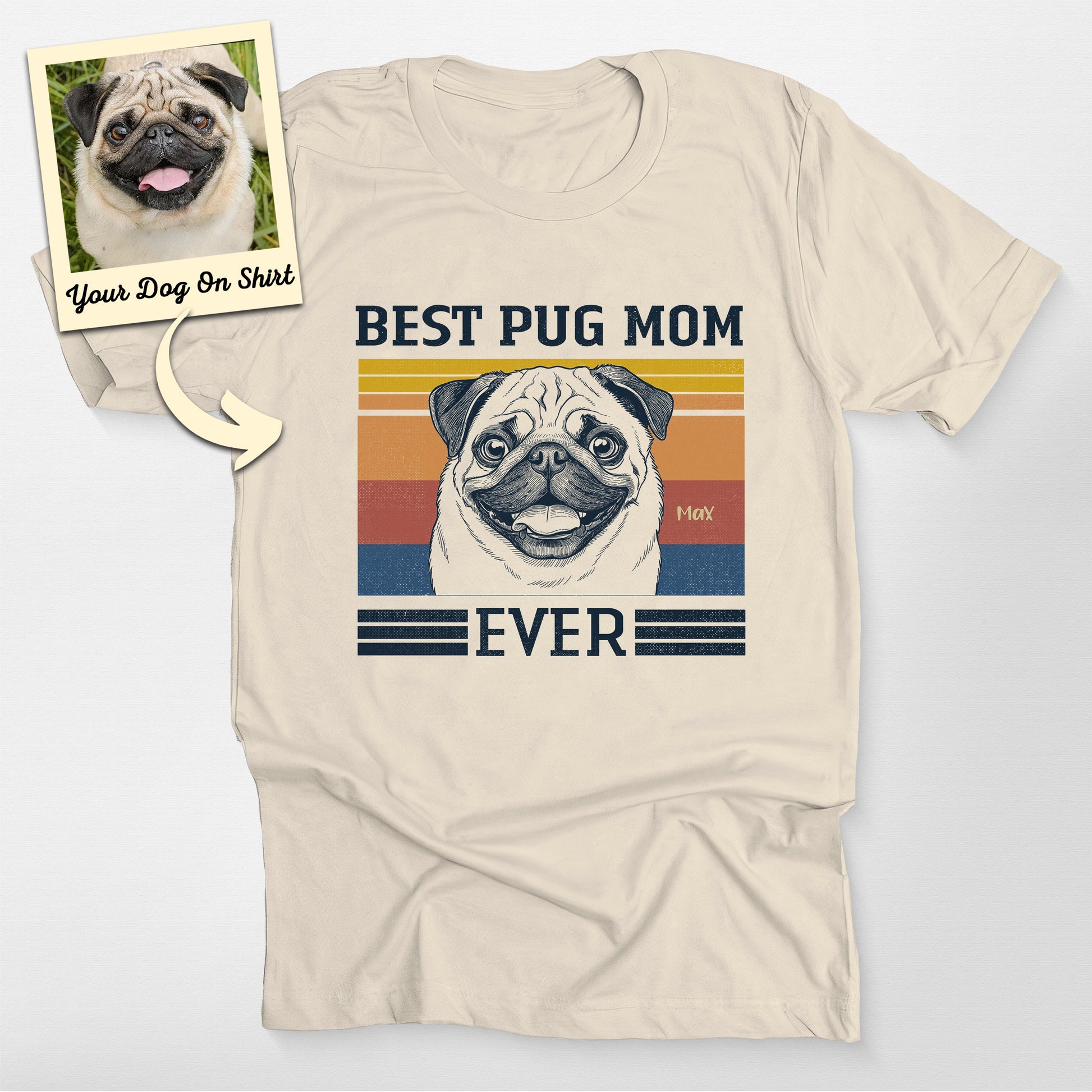 Personalized Best Pug Mom Ever T-Shirt (view 4)