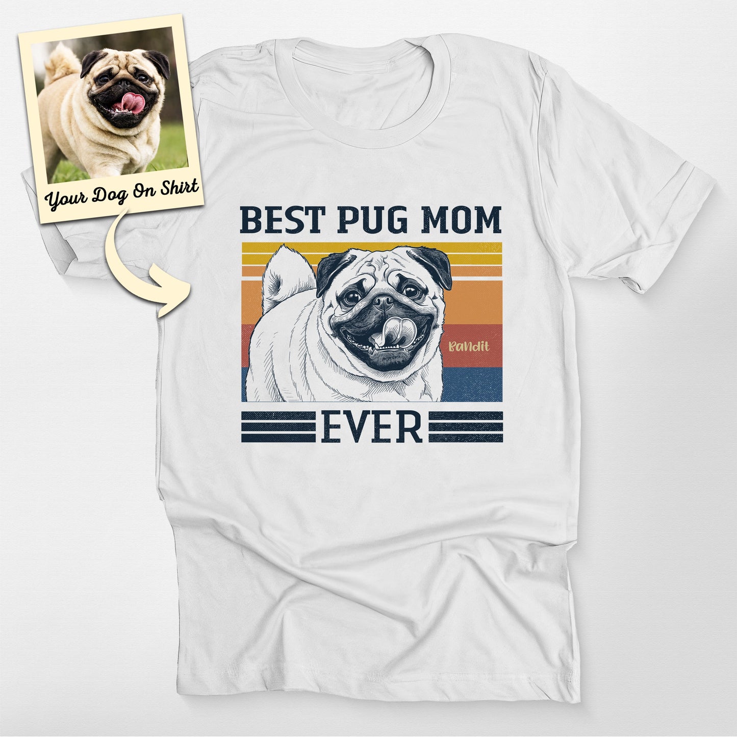 Personalized Best Pug Mom Ever T-Shirt (view 6)