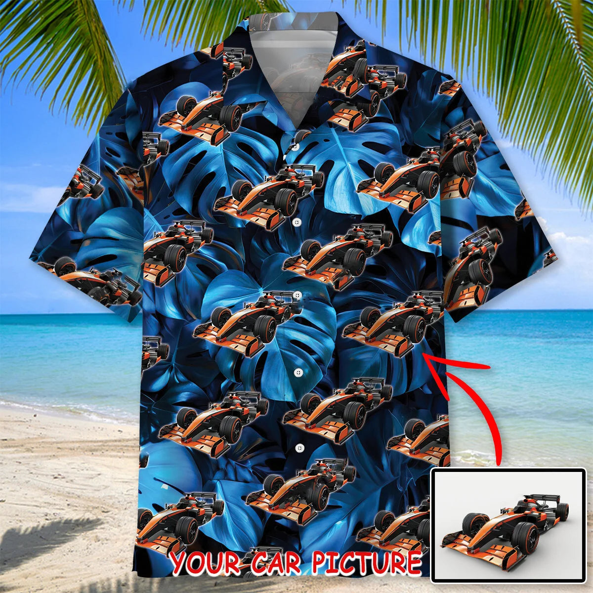 Personalized Car Collection Tropical Hawaiian Shirt, custom shirt gift for men (view 3)