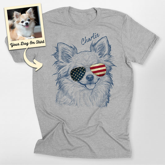 Personalized Chihuahua America Flag T-Shirt