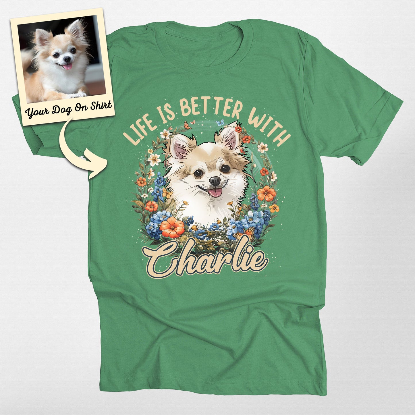 Personalized Chihuahua Life is Better Flower Unise (view 3)