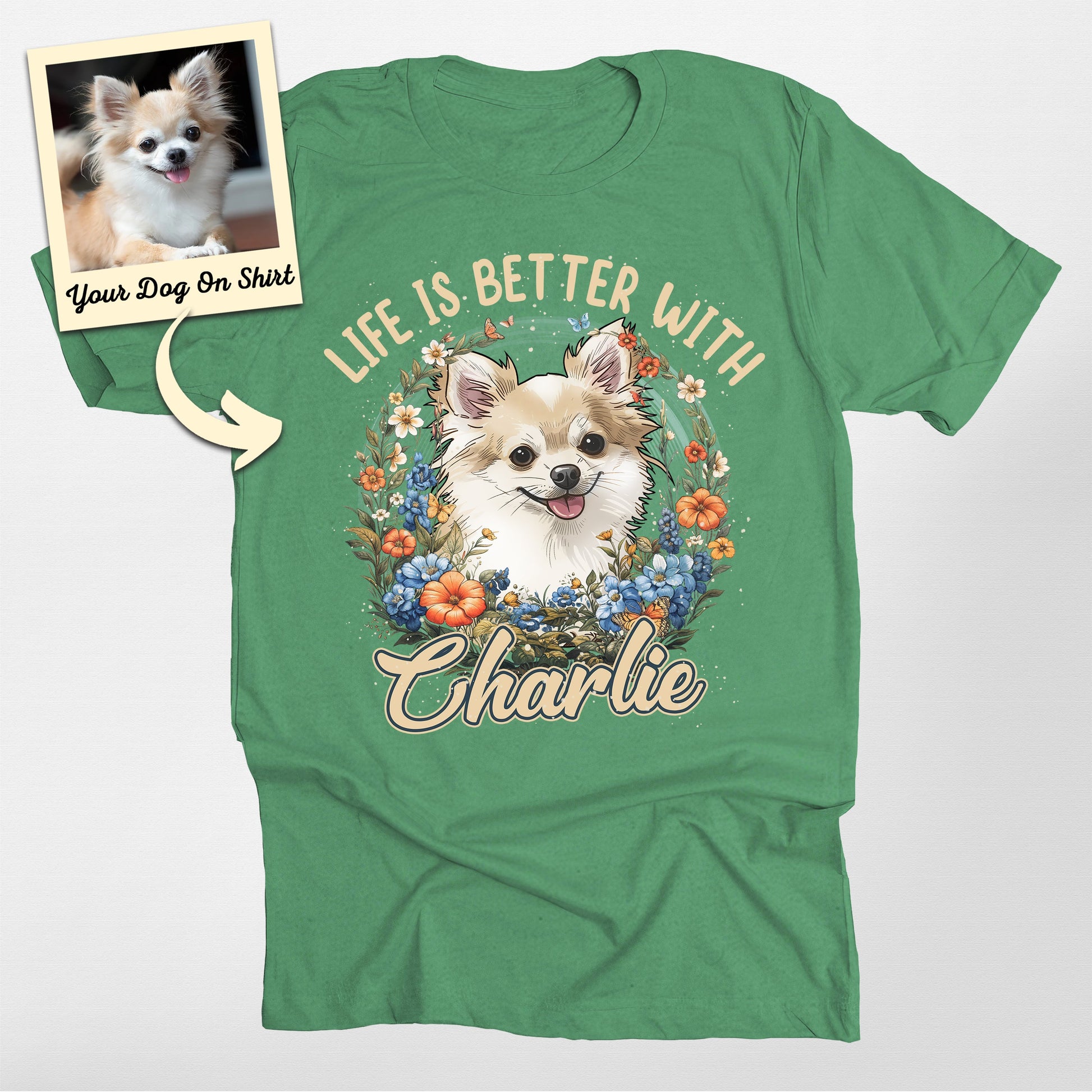 Personalized Chihuahua Life is Better Flower Unise (view 3)
