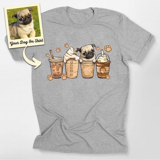 Personalized Cute Pug Coffee T-Shirt