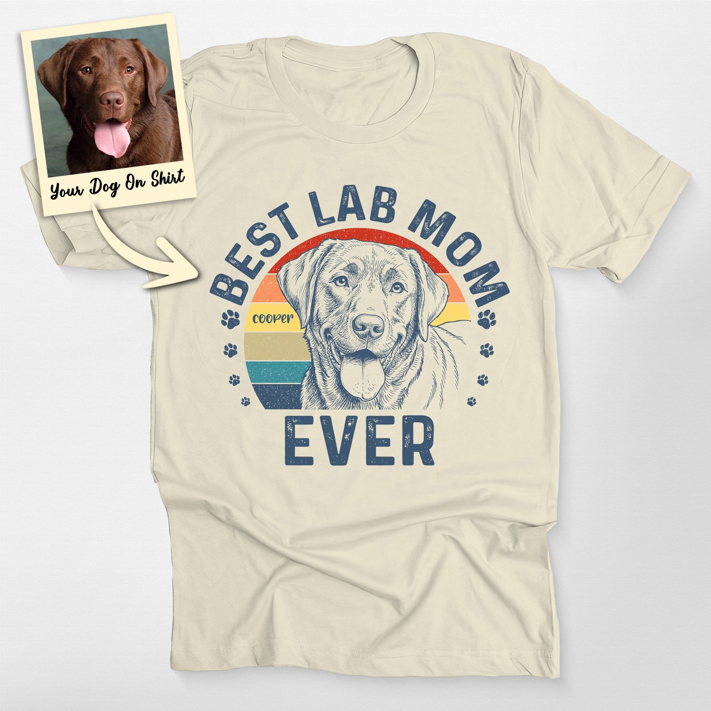 Personalized Dog Best Lab Mom T-Shirt, custom pet portrait gift for pet lovers (view 5)