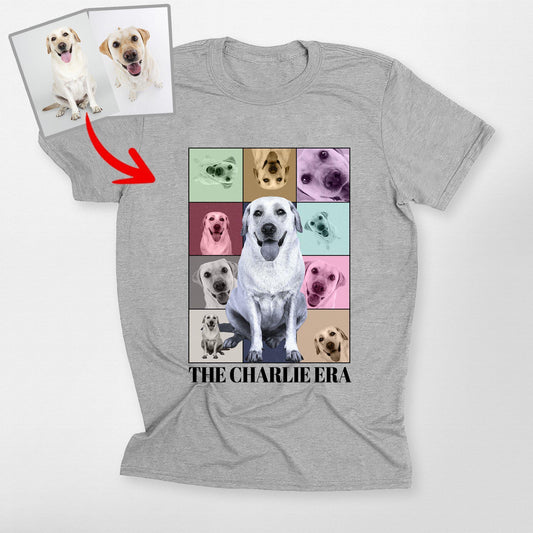 Personalized Dog Era Unisex T-Shirt for Dog Human, custom pet portrait gift for pet lovers