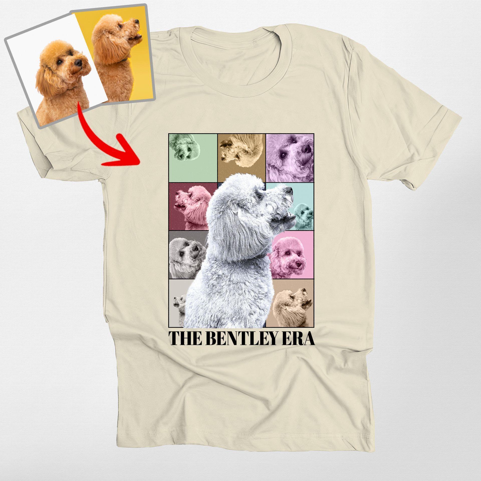 Personalized Dog Era Unisex T-Shirt for Dog Human, custom pet portrait gift for pet lovers (view 4)