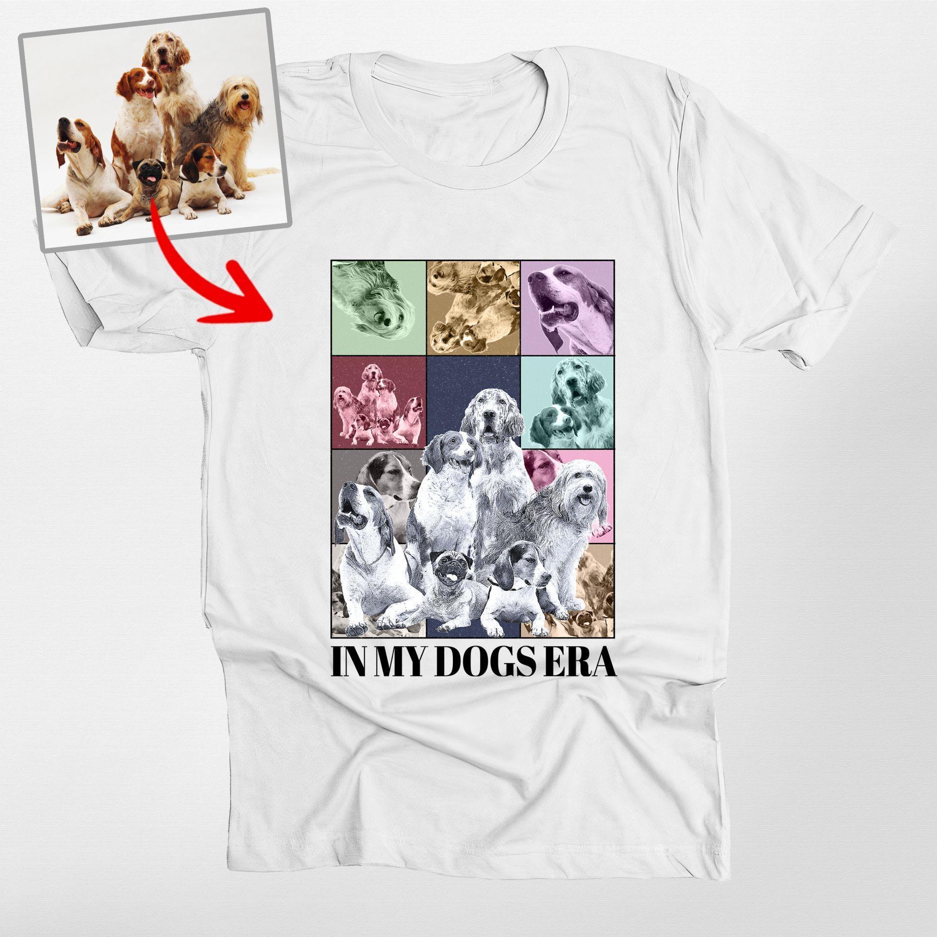 Personalized Dog Era Unisex T-Shirt for Dog Human, custom pet portrait gift for pet lovers (view 6)