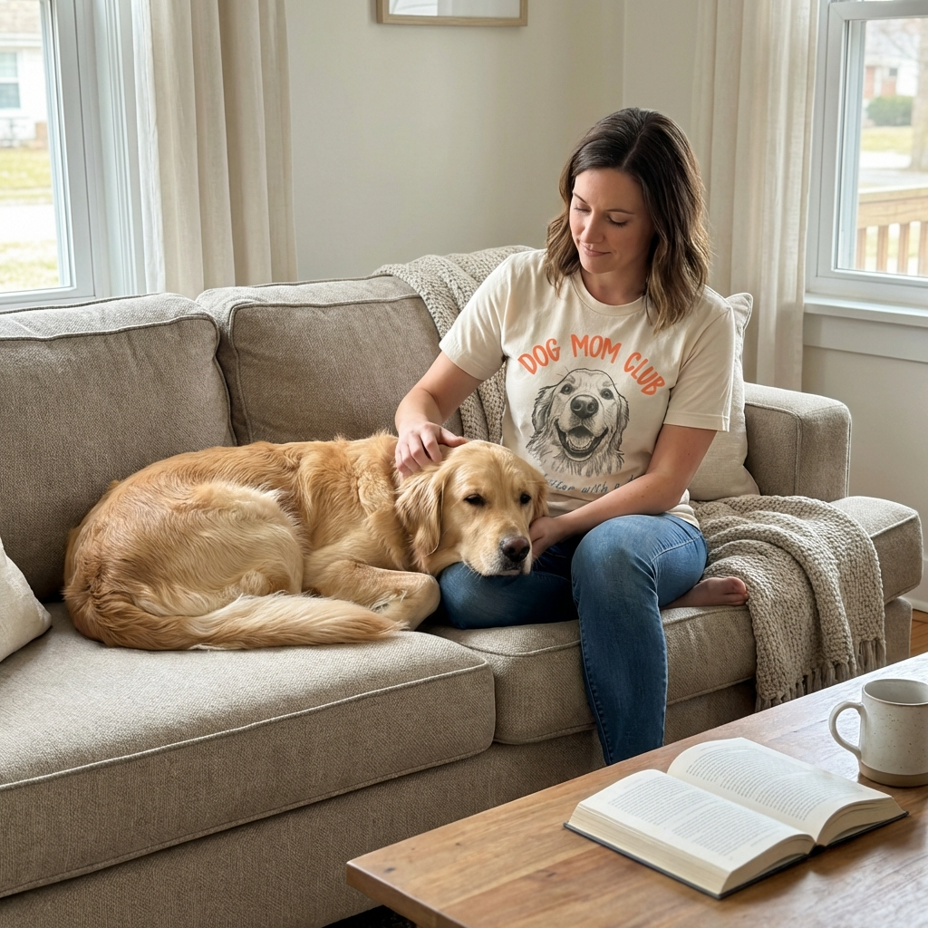 Personalized Dog Mom Club T-Shirt, custom pet portrait gift for pet lovers (view 3)