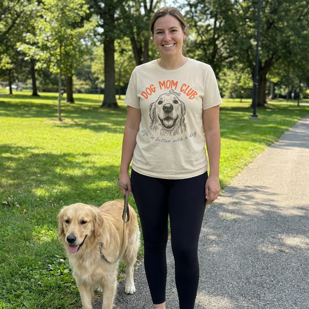 Personalized Dog Mom Club T-Shirt, custom pet portrait gift for pet lovers (view 5)