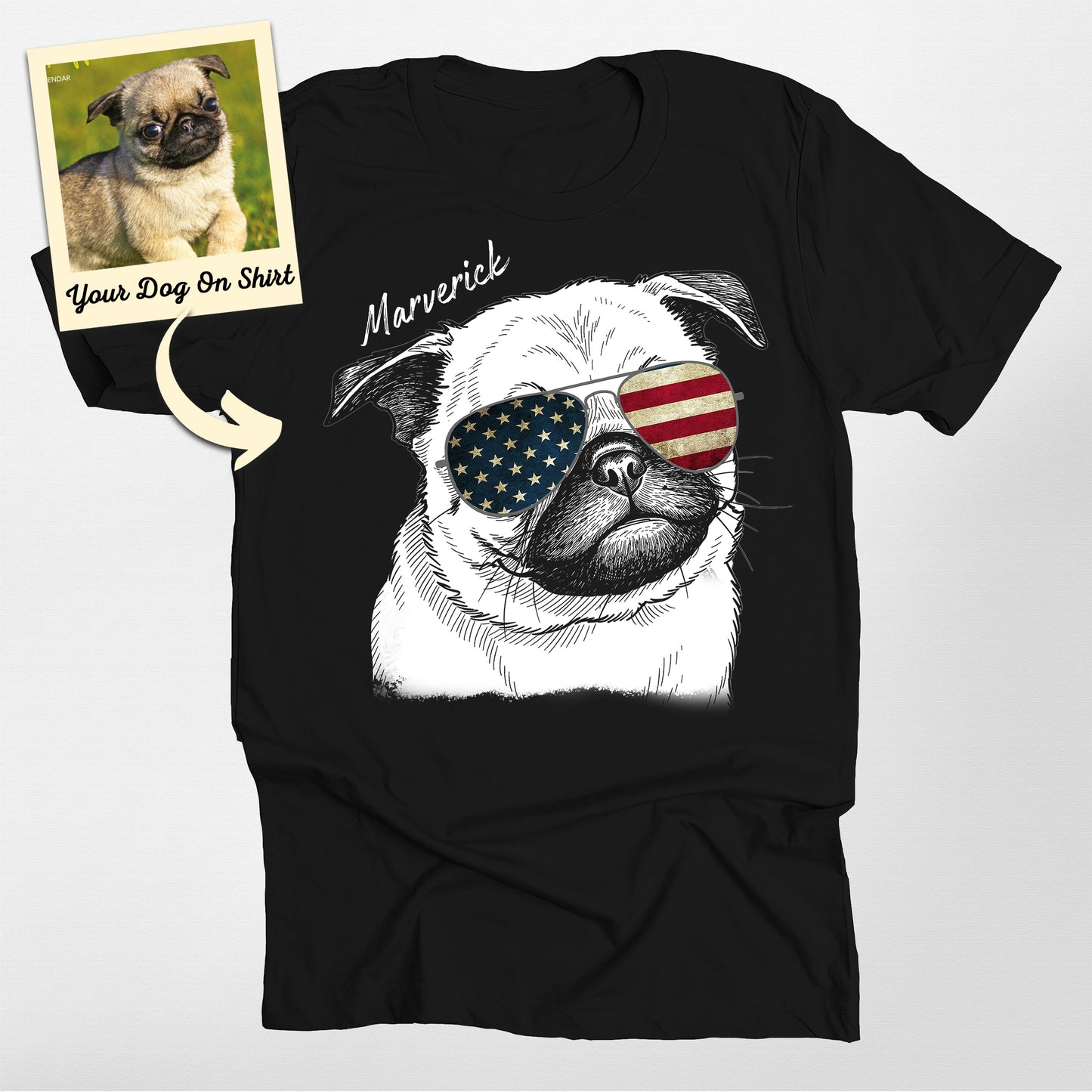 Personalized Dogface America Flag Sunglasses Unise, custom pet portrait gift for pet lovers (view 2)
