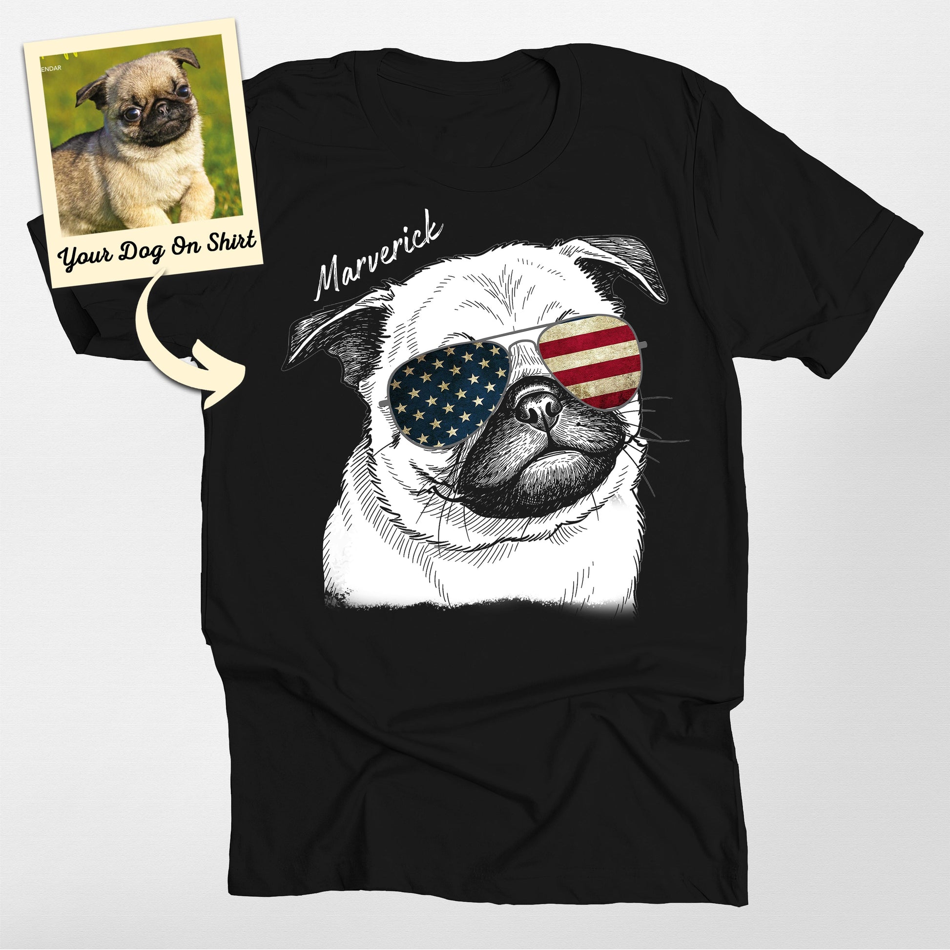 Personalized Dogface America Flag Sunglasses Unise, custom pet portrait gift for pet lovers (view 2)