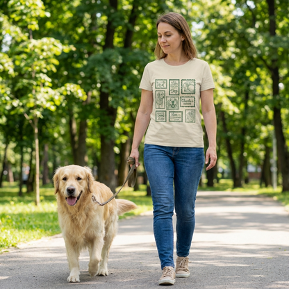 Personalized Dogface Stamps T-Shirt, custom pet portrait gift for pet lovers (view 2)
