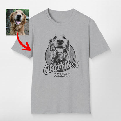 Personalized Dogface Unisex Softstyle T-Shirt, custom pet portrait gift for pet lovers (view 7)