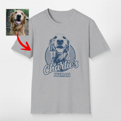 Personalized Dogface Unisex Softstyle T-Shirt, custom pet portrait gift for pet lovers (view 9)