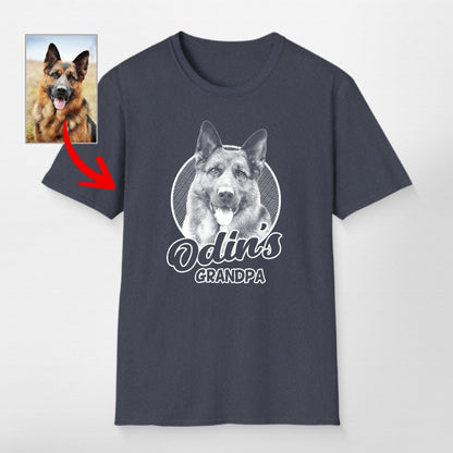 Personalized Dogface Unisex Softstyle T-Shirt, custom pet portrait gift for pet lovers (view 3)