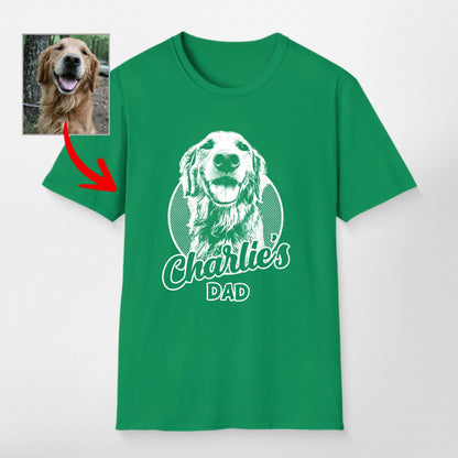 Personalized Dogface Unisex Softstyle T-Shirt, custom pet portrait gift for pet lovers (view 4)