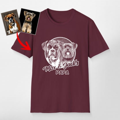 Personalized Dogface Unisex Softstyle T-Shirt, custom pet portrait gift for pet lovers (view 5)