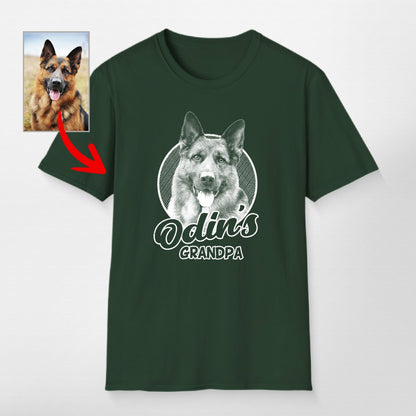 Personalized Dogface Unisex Softstyle T-Shirt, custom pet portrait gift for pet lovers (view 16)
