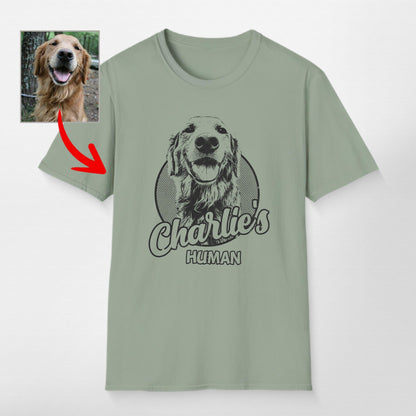 Personalized Dogface Unisex Softstyle T-Shirt, custom pet portrait gift for pet lovers (view 11)