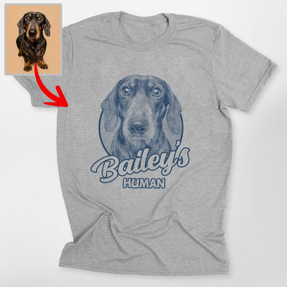 Personalized Dogface Unisex T-Shirt, custom pet portrait gift for pet lovers