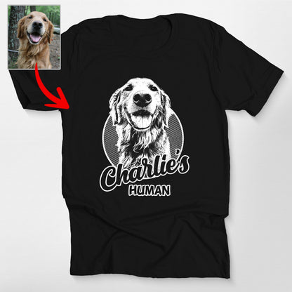 Personalized Dogface Unisex T-Shirt, custom pet portrait gift for pet lovers (view 2)