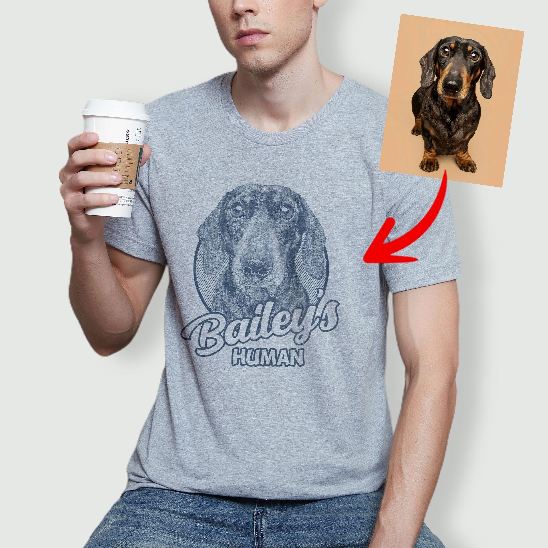 Personalized Dogface Unisex T-Shirt, custom pet portrait gift for pet lovers (view 18)