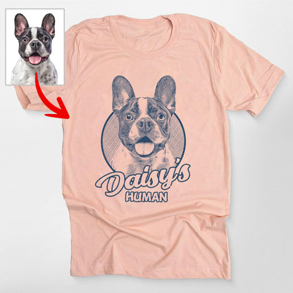 Personalized Dogface Unisex T-Shirt, custom pet portrait gift for pet lovers (view 4)