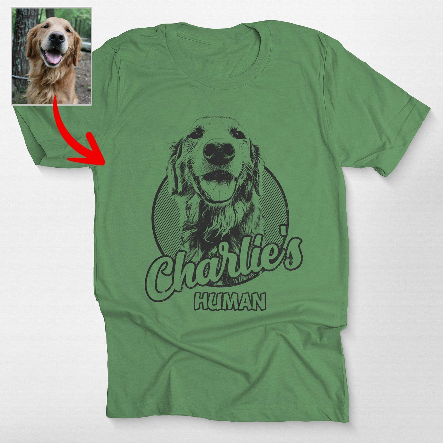 Personalized Dogface Unisex T-Shirt, custom pet portrait gift for pet lovers (view 22)