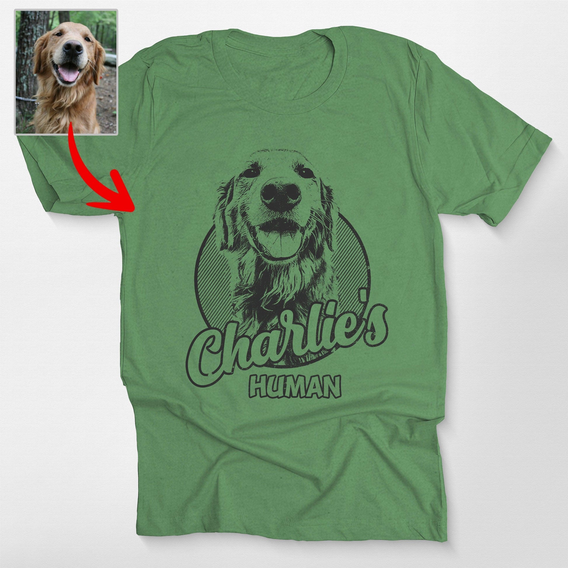 Personalized Dogface Unisex T-Shirt, custom pet portrait gift for pet lovers (view 22)