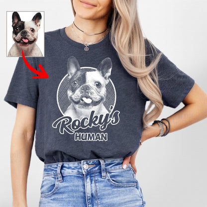 Personalized Dogface Unisex T-Shirt, custom pet portrait gift for pet lovers (view 6)