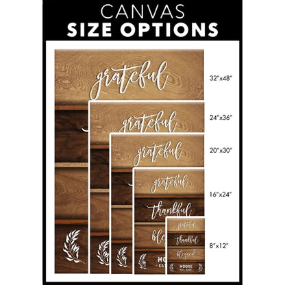 grateful thankful blessed personalized family name established year christian wall art canvas (view 6)