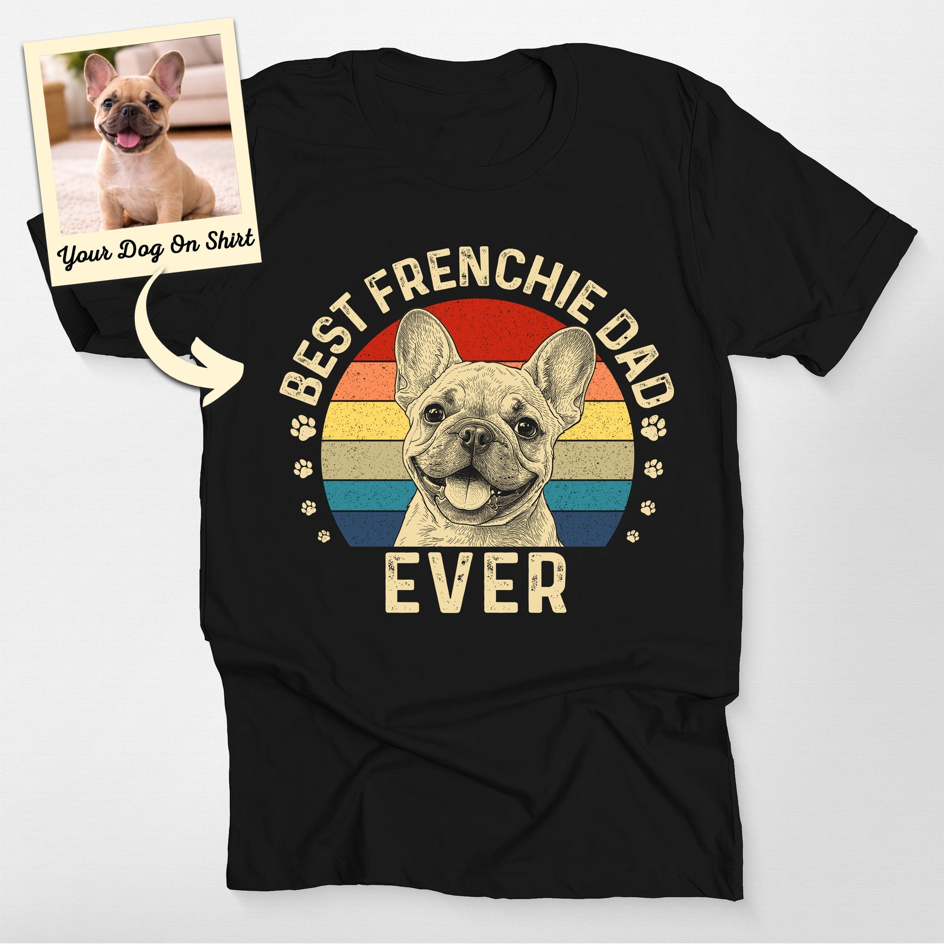 Personalized French Bulldog Shirt Best Frenchie Da, custom pet portrait gift for pet lovers (view 2)