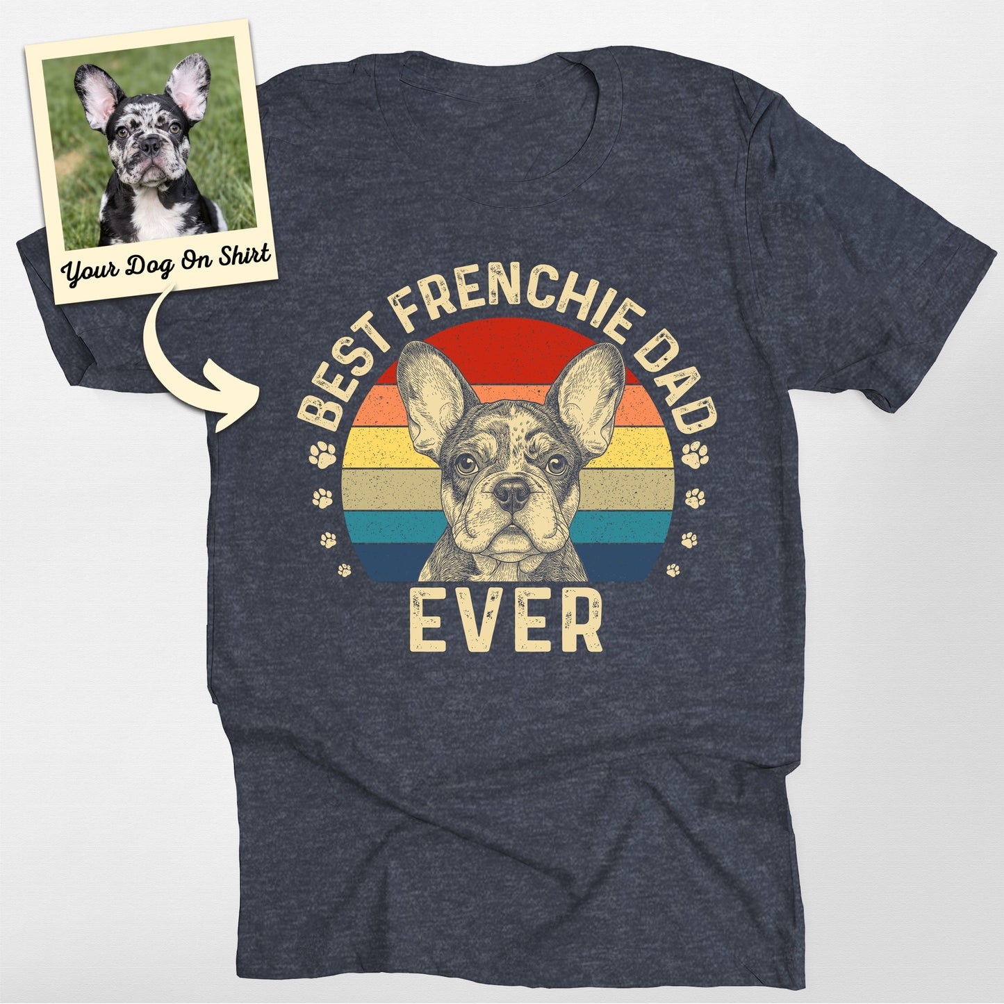 Personalized French Bulldog Shirt Best Frenchie Da, custom pet portrait gift for pet lovers (view 3)