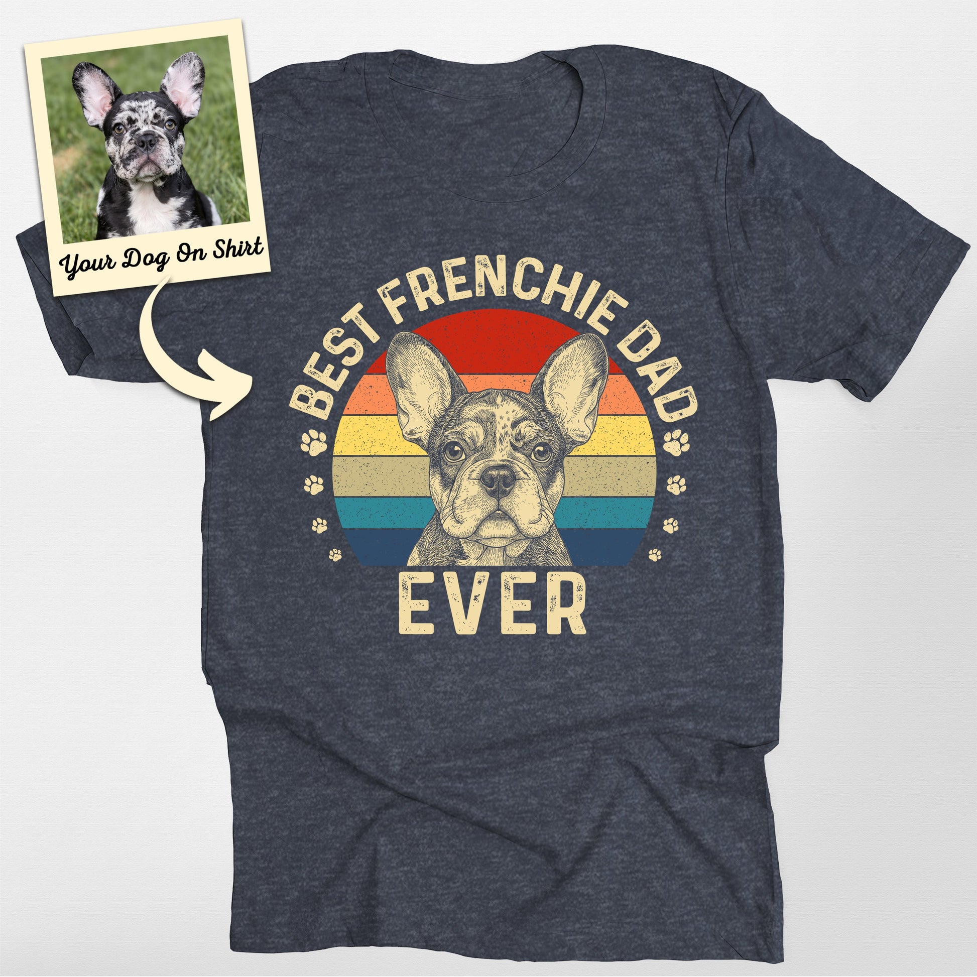 Personalized French Bulldog Shirt Best Frenchie Da, custom pet portrait gift for pet lovers (view 3)