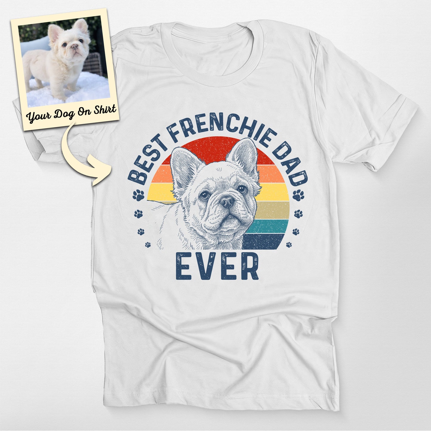 Personalized French Bulldog Shirt Best Frenchie Da, custom pet portrait gift for pet lovers (view 5)