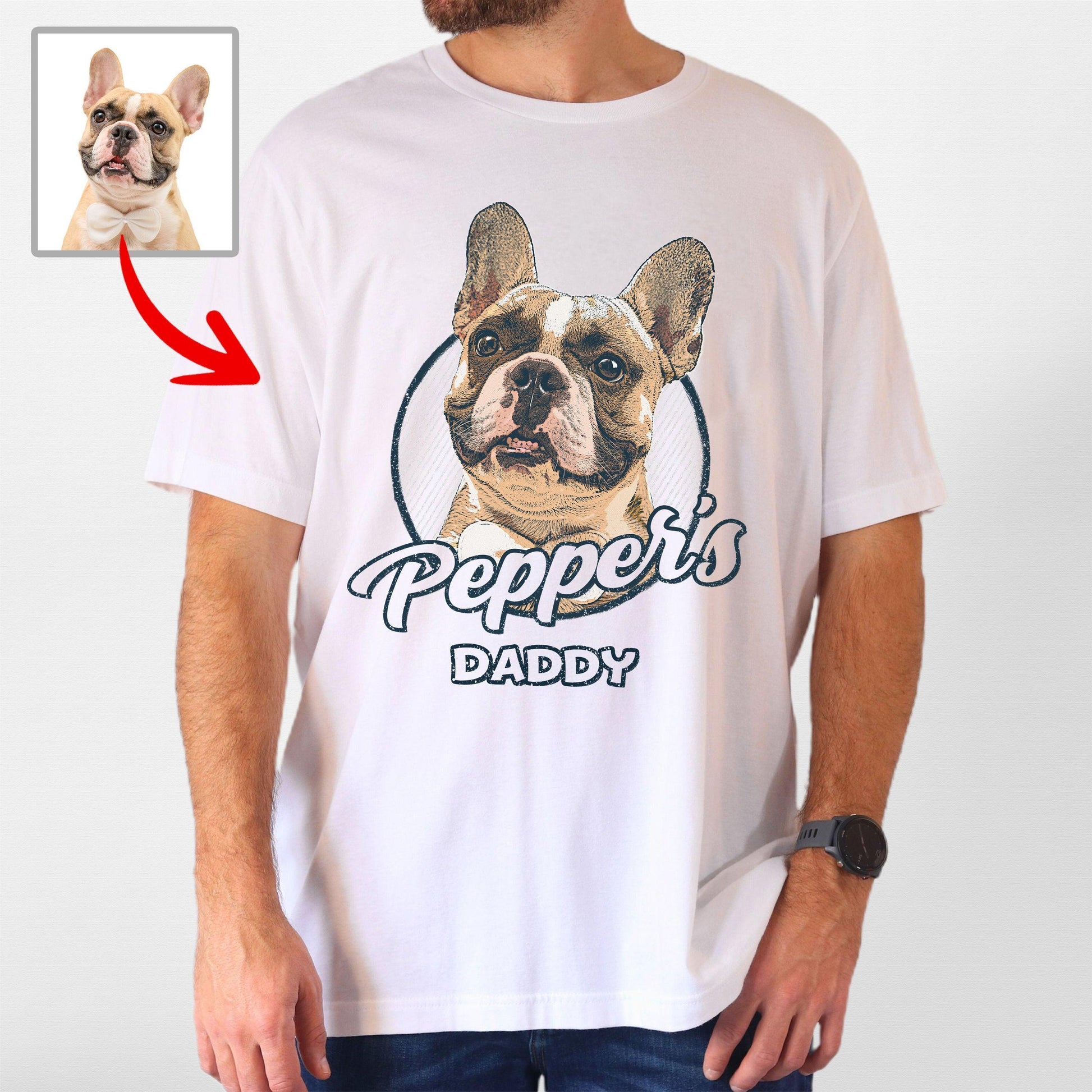 Personalized French Bulldog Shirt Colorful Sketch, custom pet portrait gift for pet lovers (view 5)