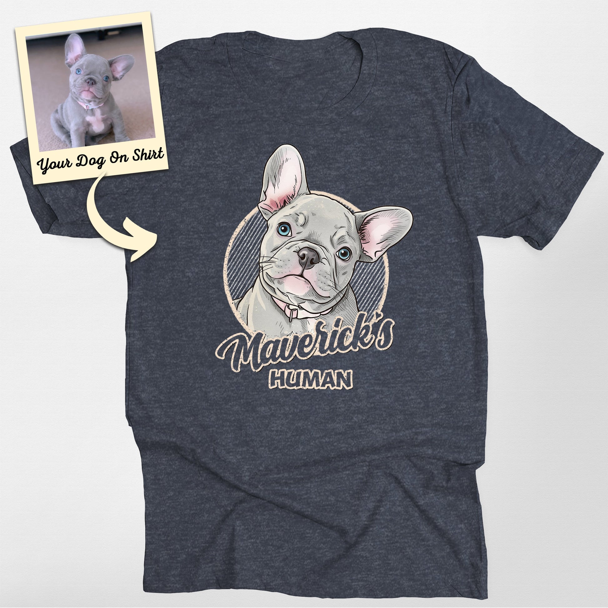Personalized French Bulldog Shirt Colorful Sketch, custom pet portrait gift for pet lovers (view 7)