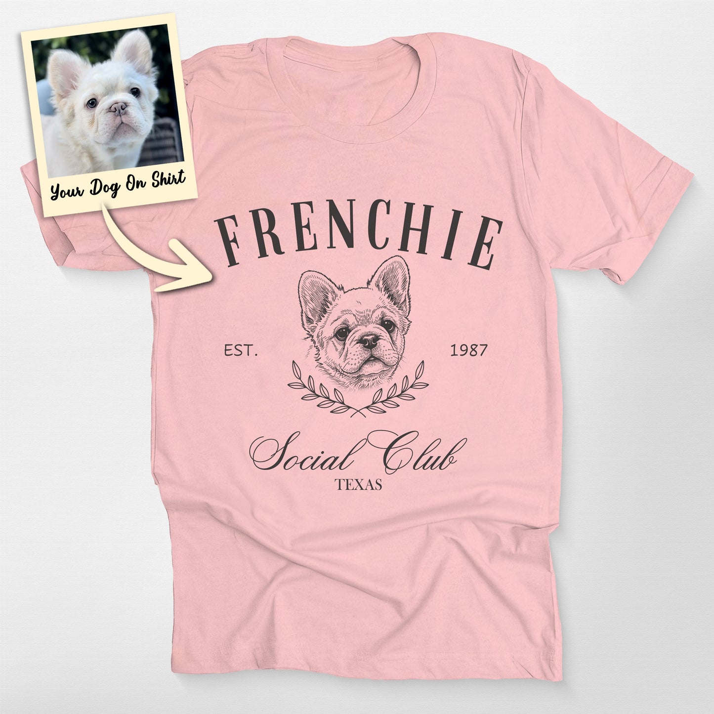 Personalized French Bulldog Shirt Frenchie Social, custom pet portrait gift for pet lovers (view 4)