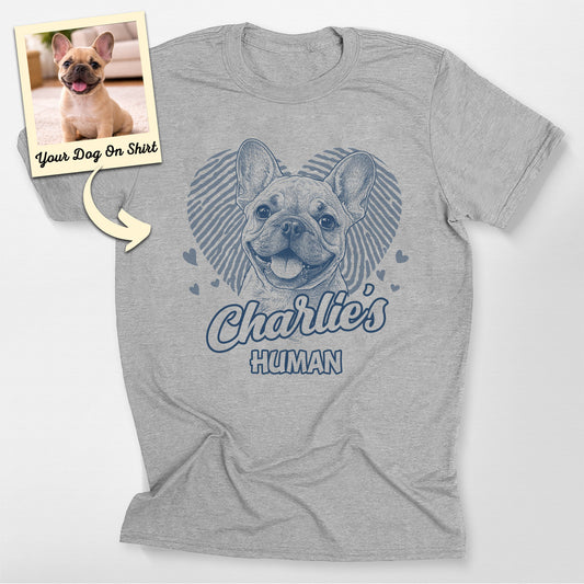 Personalized French Bulldog Shirt Lovable Bella Canvas, custom pet portrait gift for pet lovers