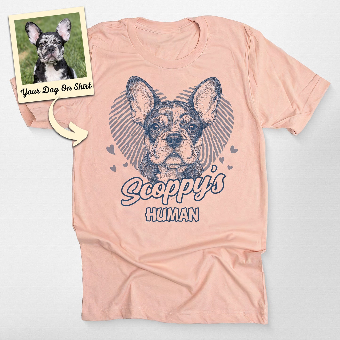 Personalized French Bulldog Shirt Lovable Bella Canvas, custom pet portrait gift for pet lovers (view 3)