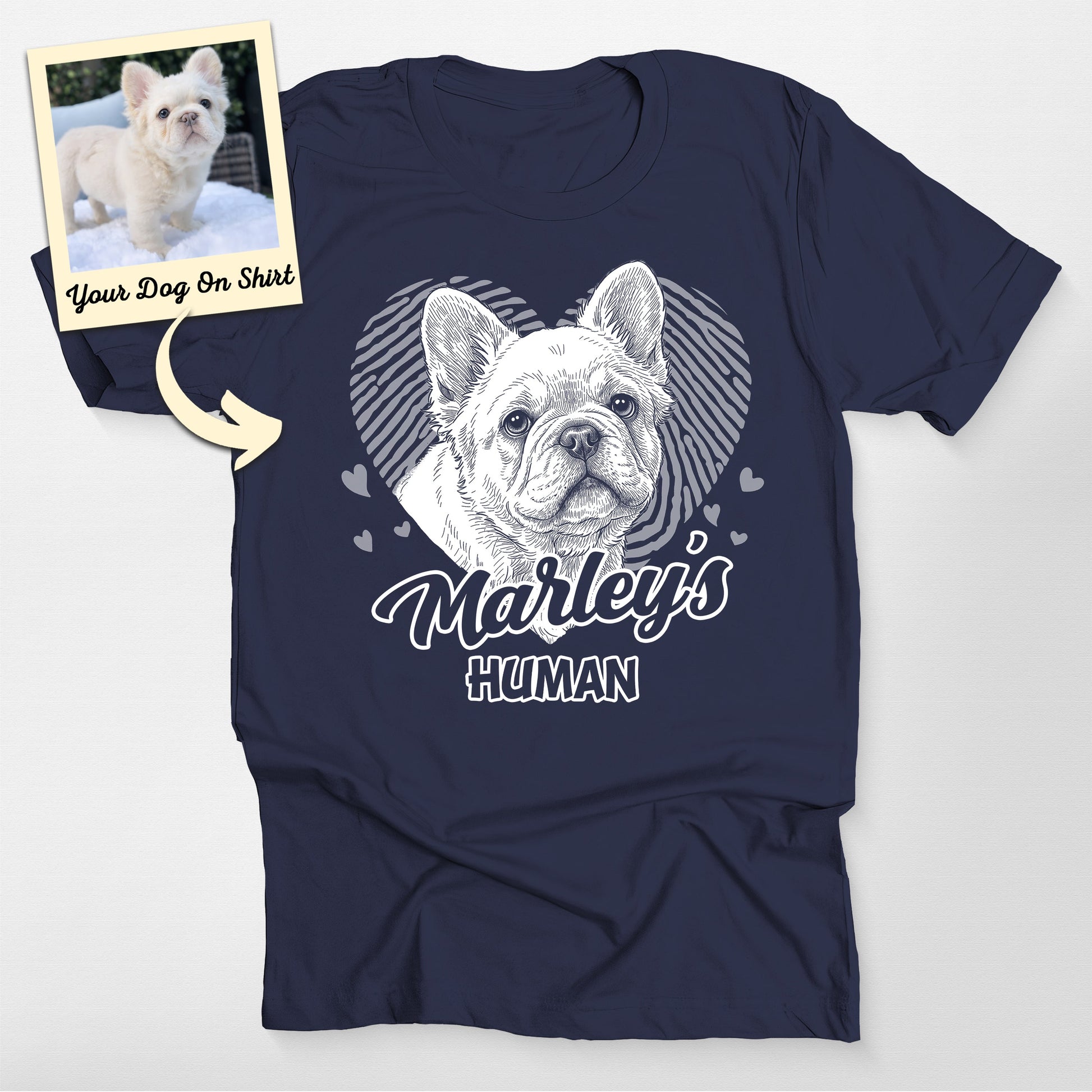 Personalized French Bulldog Shirt Lovable Bella Canvas, custom pet portrait gift for pet lovers (view 4)