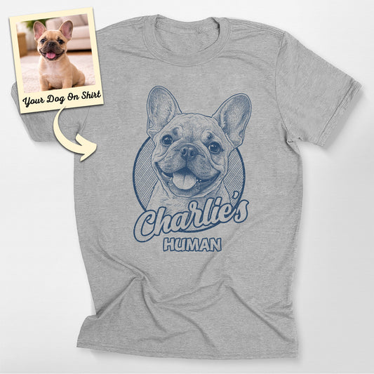 Personalized French Bulldog Shirt Sketch Portrait, custom pet portrait gift for pet lovers
